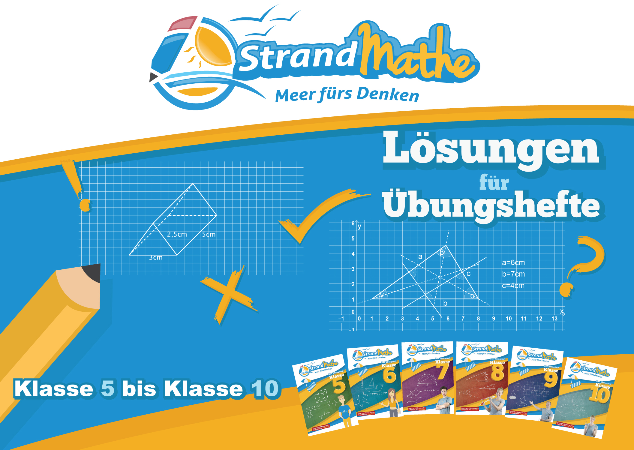 StrandMathe, Mathe, Lernheft, Übungsheft, Übungsaufgaben, YouTube, Lernvideo, Mathematik, Gymnasium, Realschule, Hauptschule, Gesamtschule, Nachhilfe, Mathenachhilfe, Mathearbeit, Lösungen, Lösungsweg, Sekundarstufe I